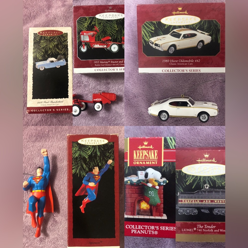 Hallmark Keepsake Christmas Ornaments Vintage Set of 6 ornaments Dated 1991-1999